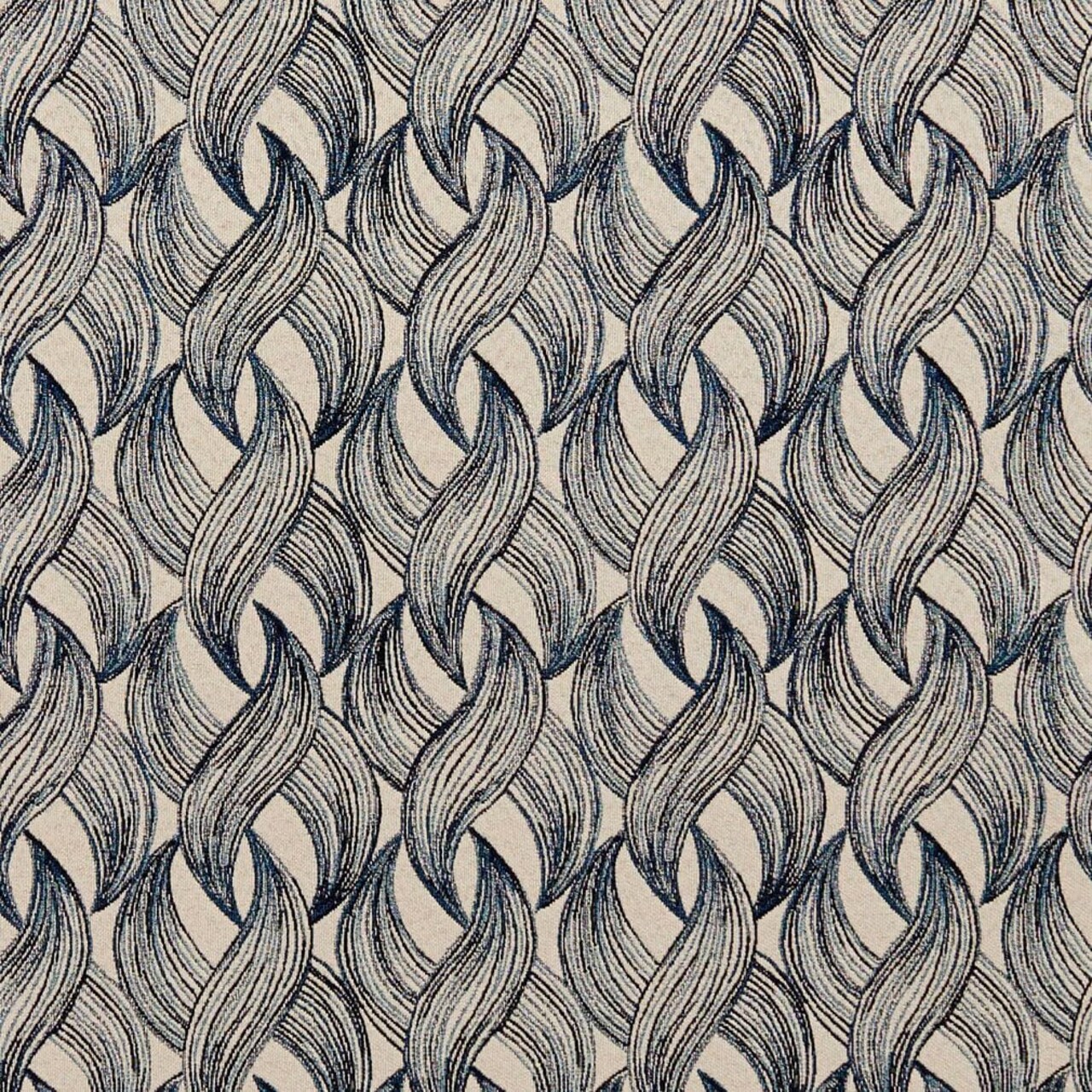Blue Abstract Woven Pattern Upholstery Fabric by The Yard - SKU: Nolan Sapphire